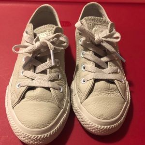 Converse girl leather sneakers Sz 13